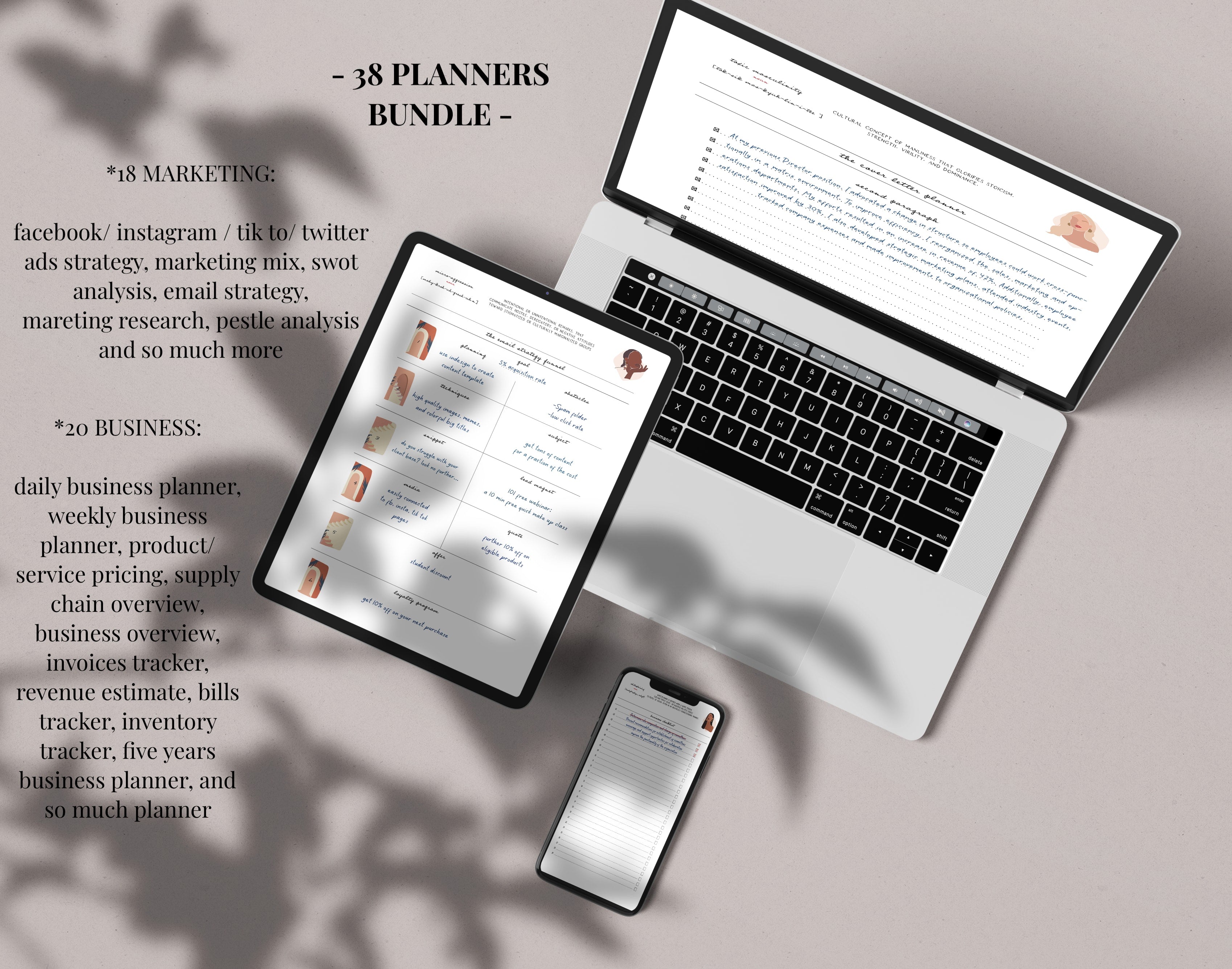 Business & Marketing Bundle - 38 planners