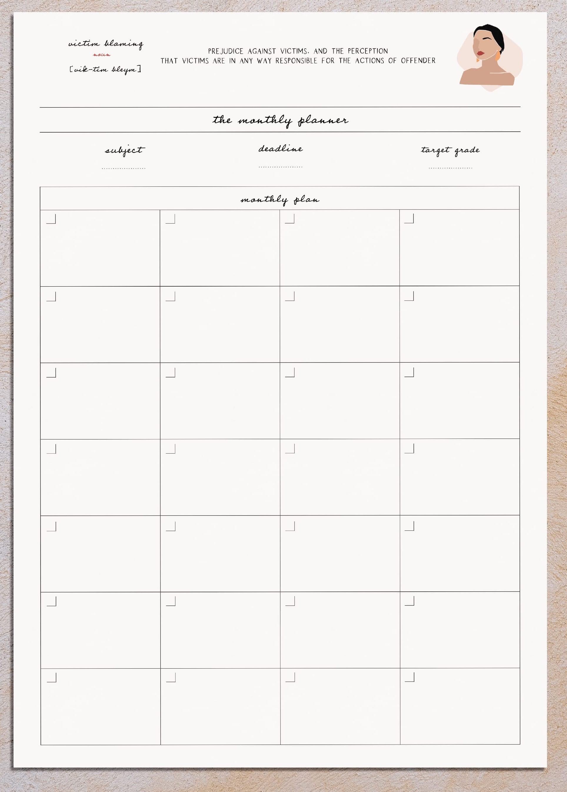 Student | Monthly Planner