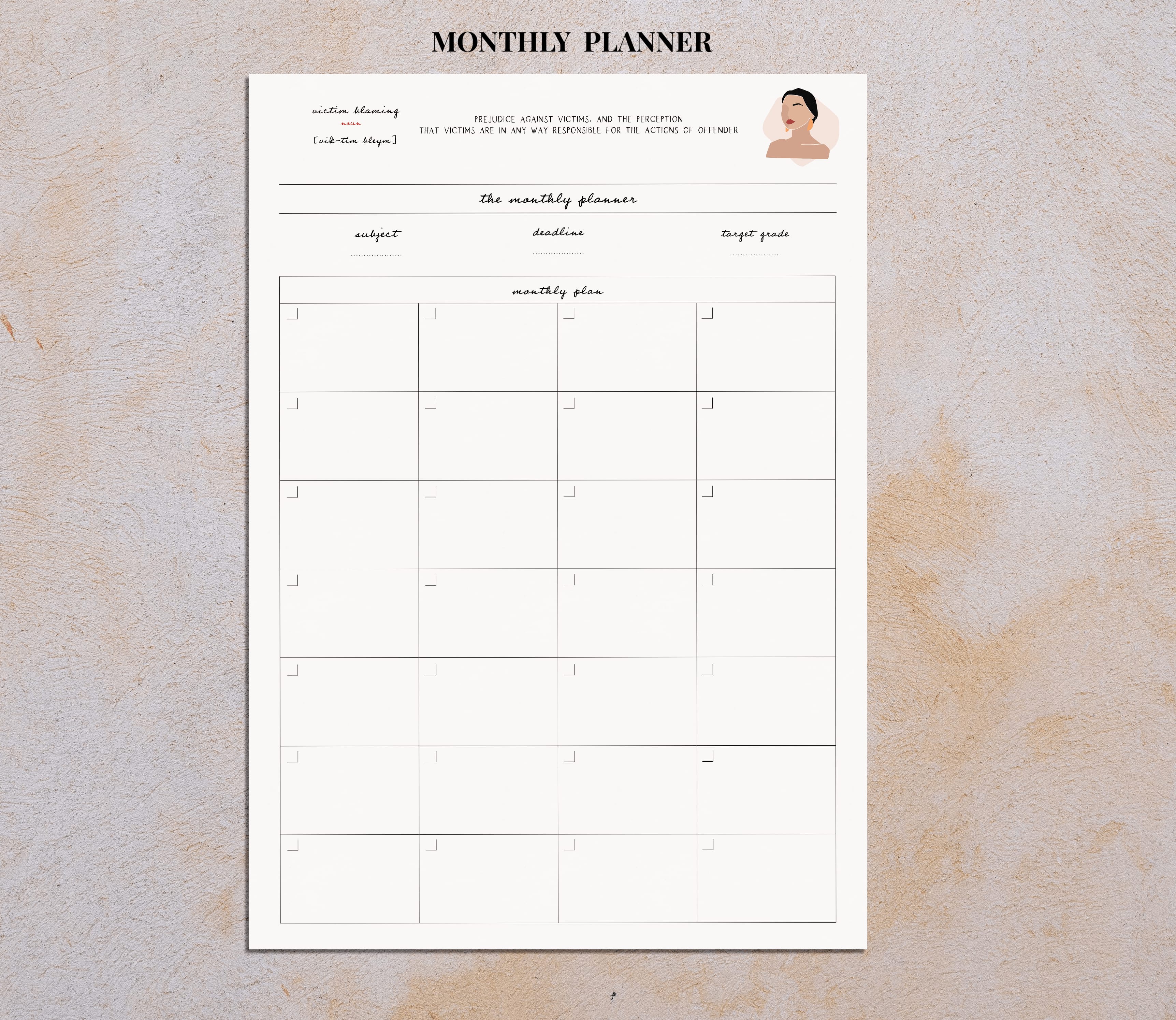 Student | Monthly Planner